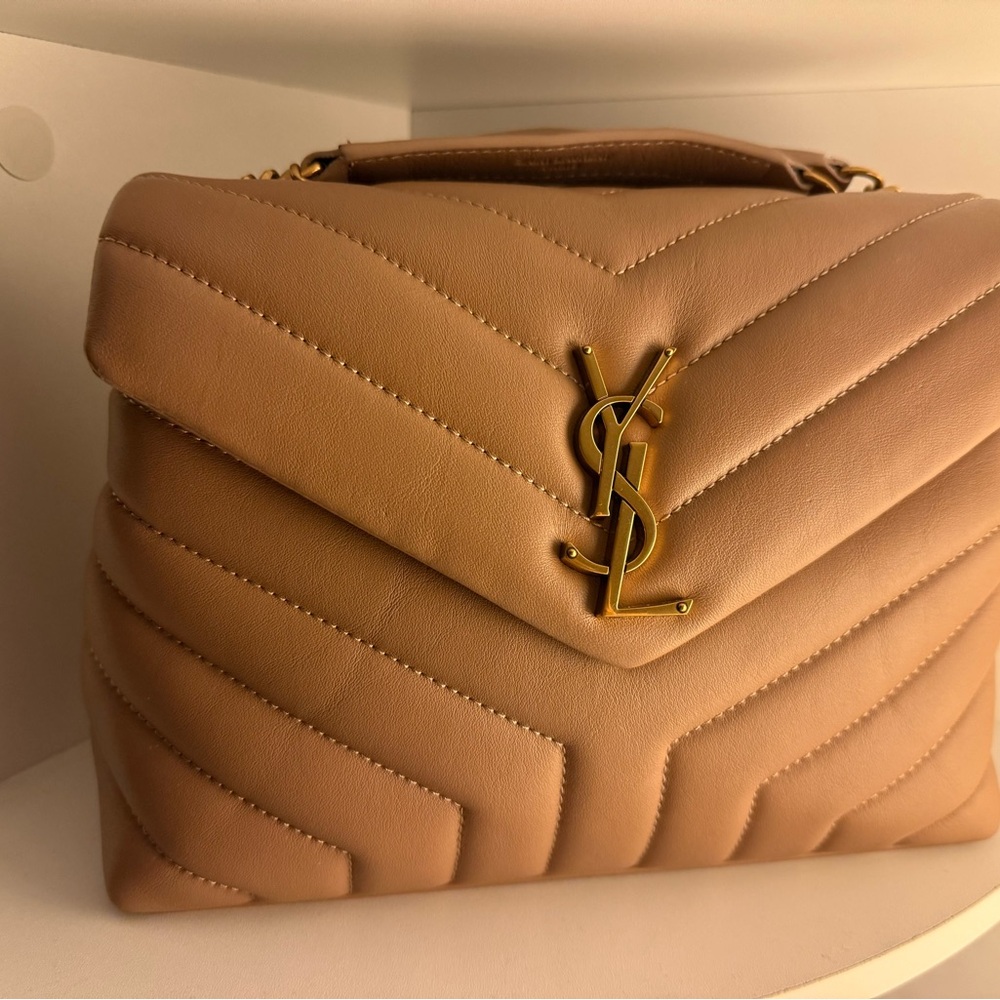 Yves Saint Laurent Camel Quilted Shoulder Bag